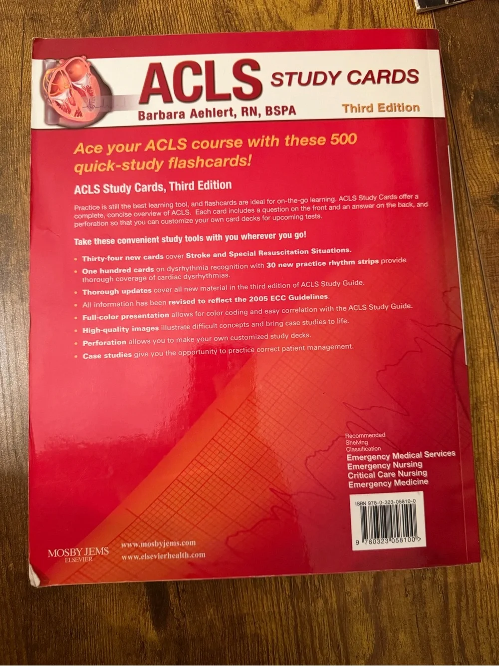 ACLS Study Cards 3rd Edition Barbara Aehlert 500 Flashcards Mosby Elsevier 2009